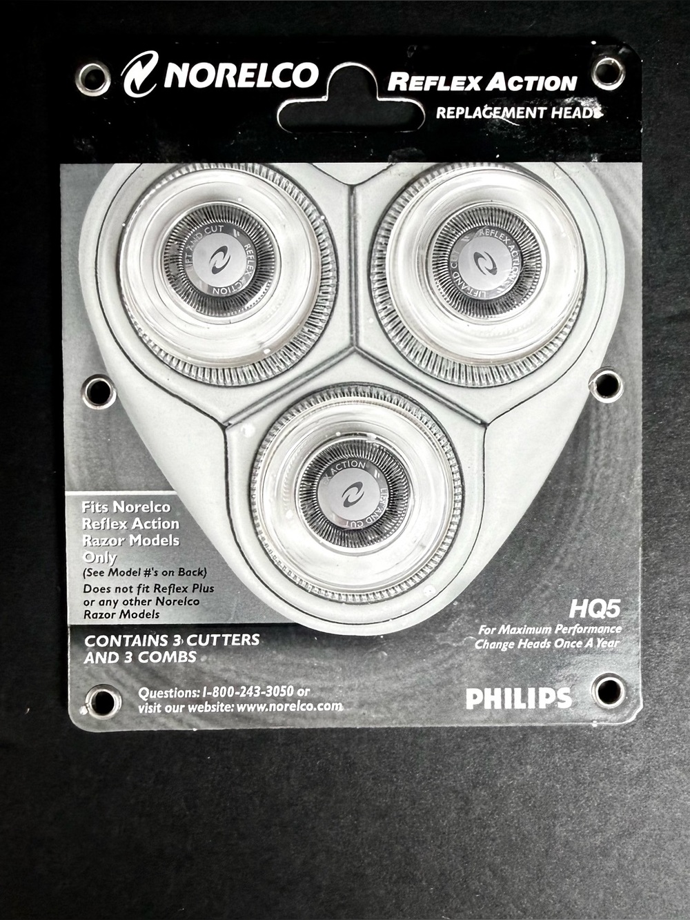 Philips Norelco Reflex Action HQ5 Replacement Razor Heads Philips Norelco Heads